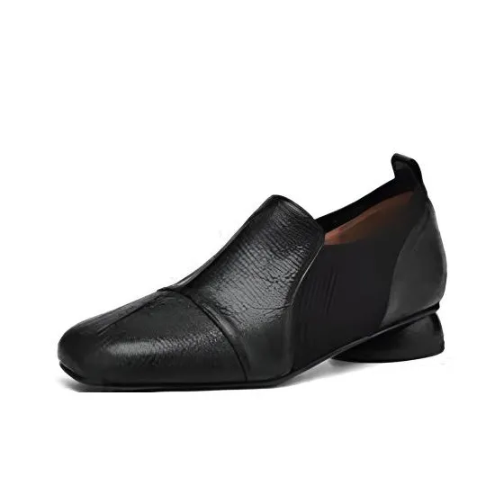 Puppytown Винтаж Низкий каблук Кожаные туфли Женские