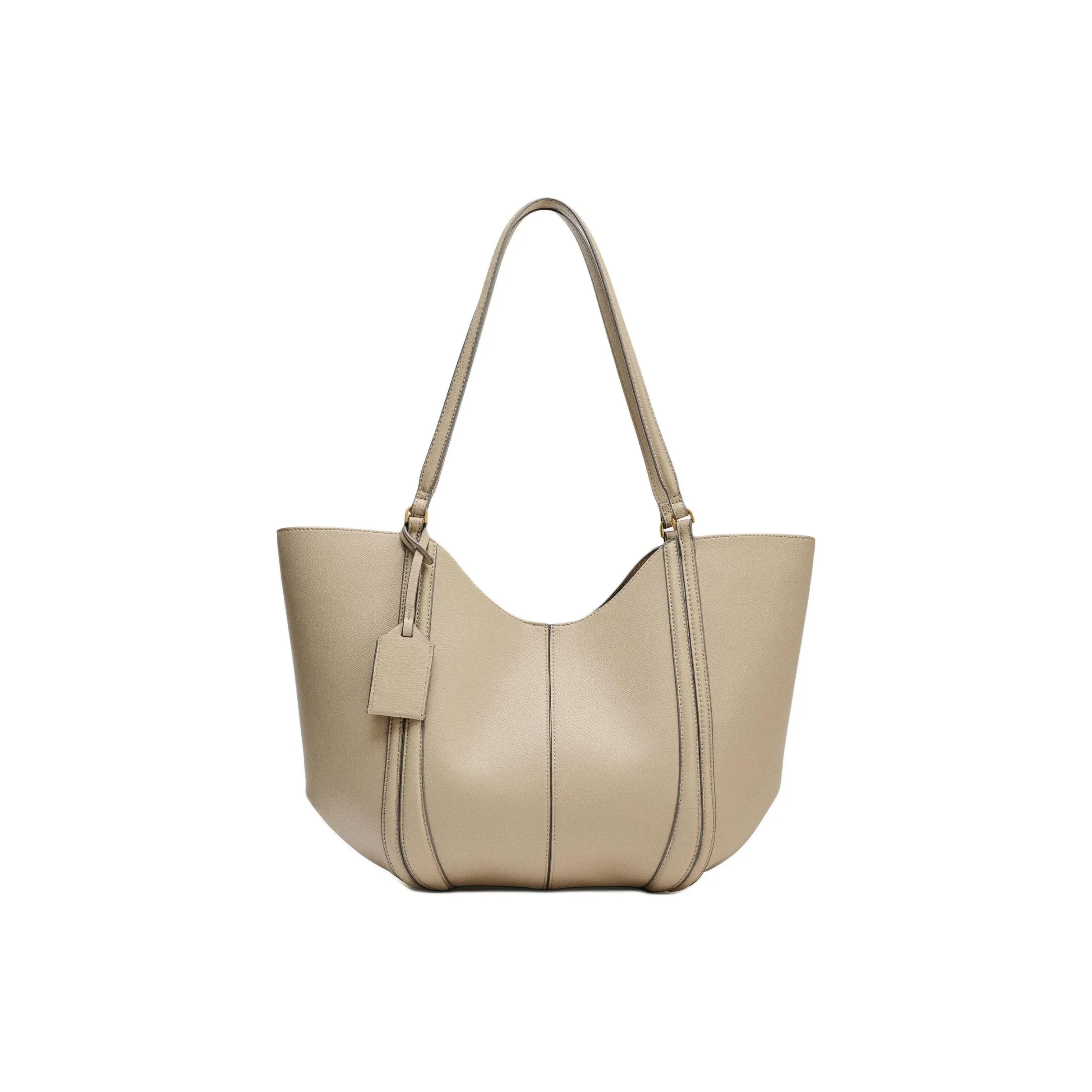 ZARA ПУ (полиуретан) Сумка-тоут Сумка для покупок Сумка через плечо Экстра-большая Женская Бежевая