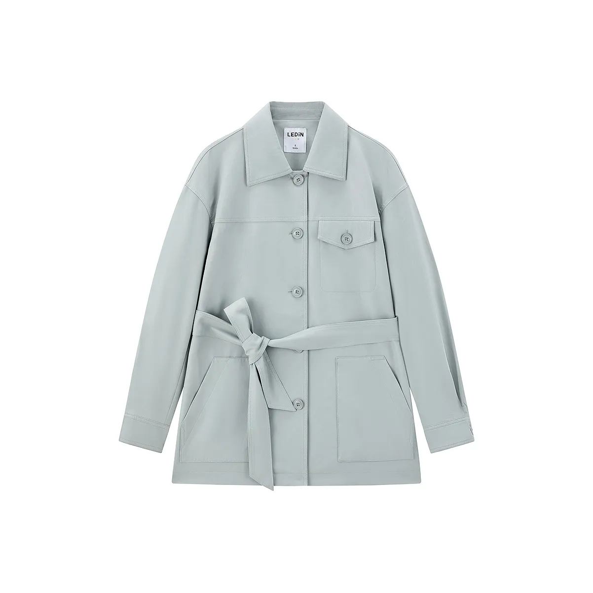 LEDIN Ледяной росистый синий В наличии Женские Кожаные куртки