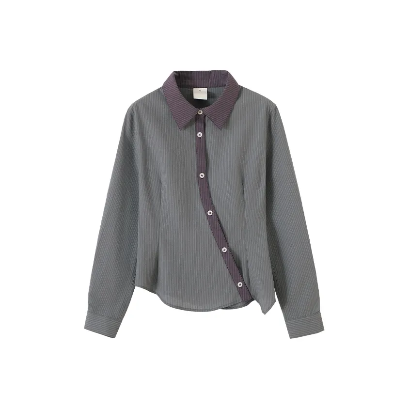 CONP Серый Фиолетовый Женская Рубашка