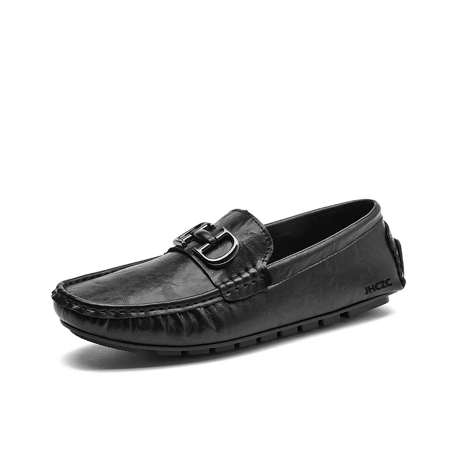 JHCZC Лоферы с резиновой подошвой черные мужские