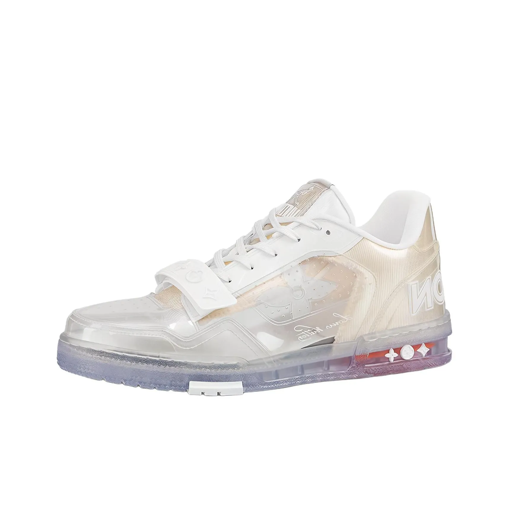 LOUIS VUITTON Trainer Skateboard Shoes Men Low Top Pure White