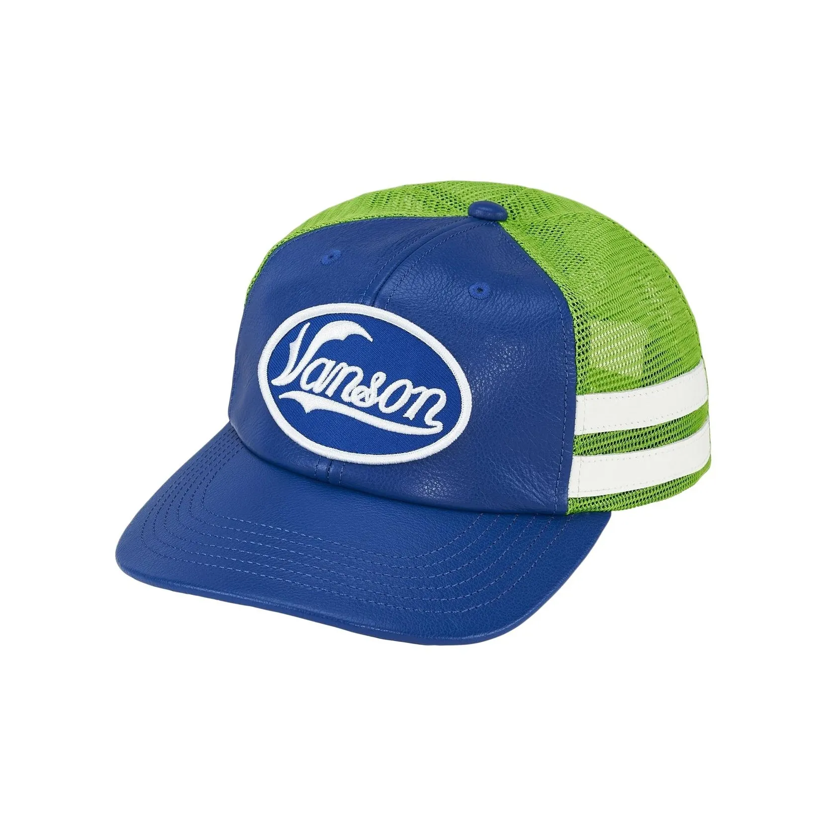 Supreme x Vanson Leathers Кепки из коровьей кожи Унисекс Королевский синий Зеленый Черный Розовый Белый