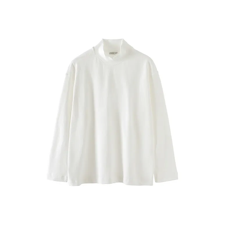BUTTBILL Минималистский стиль Свободный крой Длинный рукав Т-рубашка Унисекс