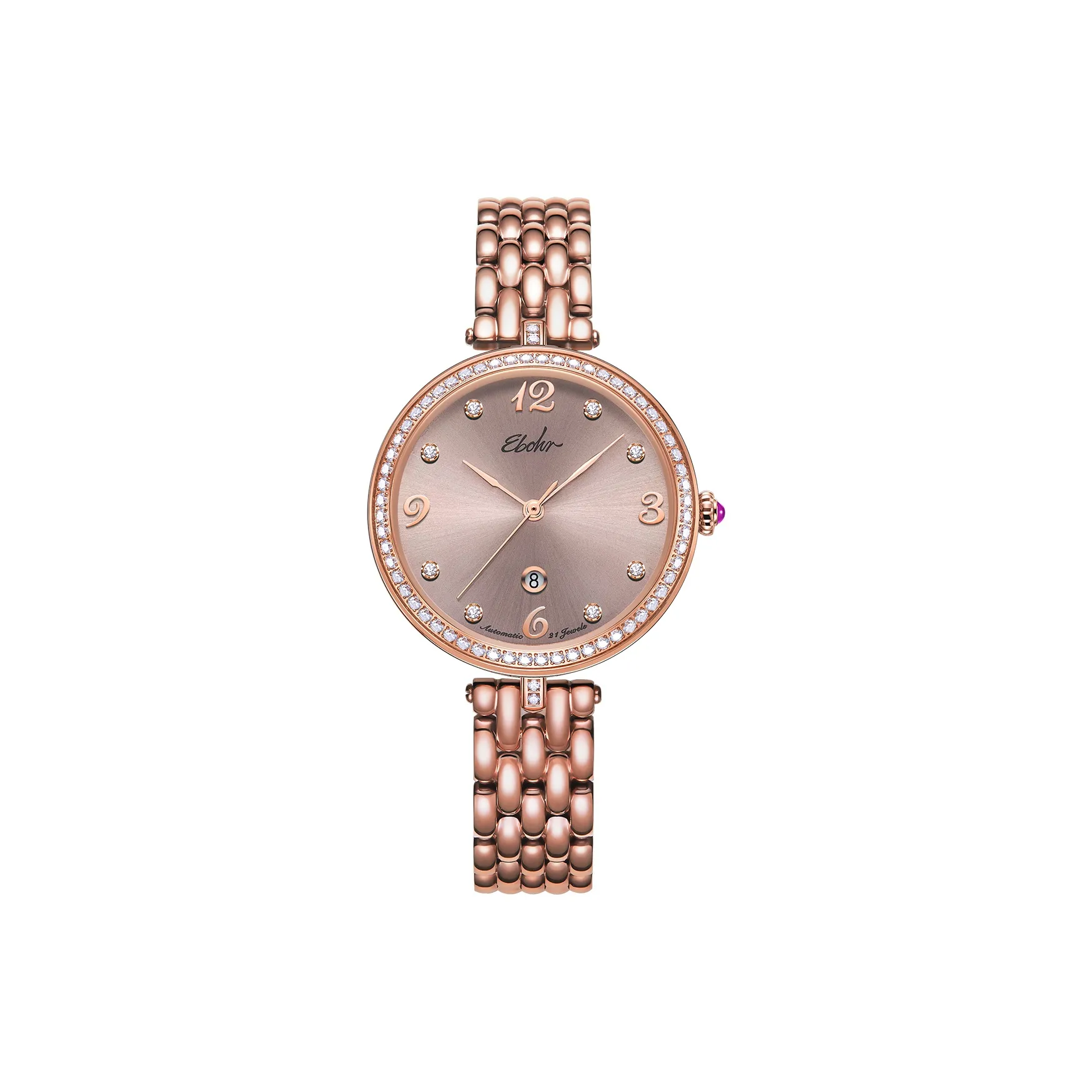 EBOHR Cana Collection Механические часы из нержавеющей стали с ремешком женские часы цвет циферблата жемчужная раковина