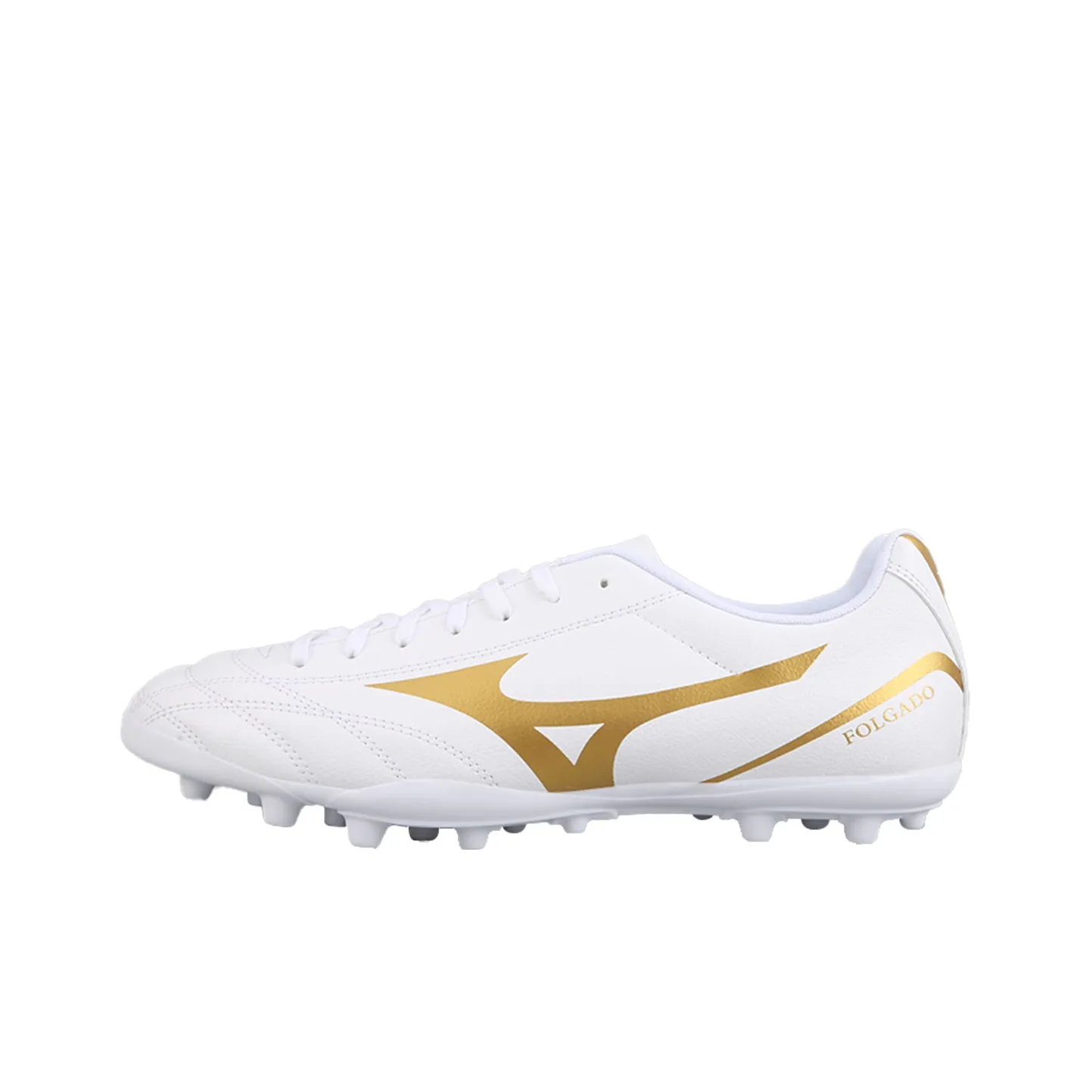 Mizuno Folgado AG Искусственная трава Искусственный Шипы Устойчивость к истиранию Футбольные бутсы Унисекс Белый золотой