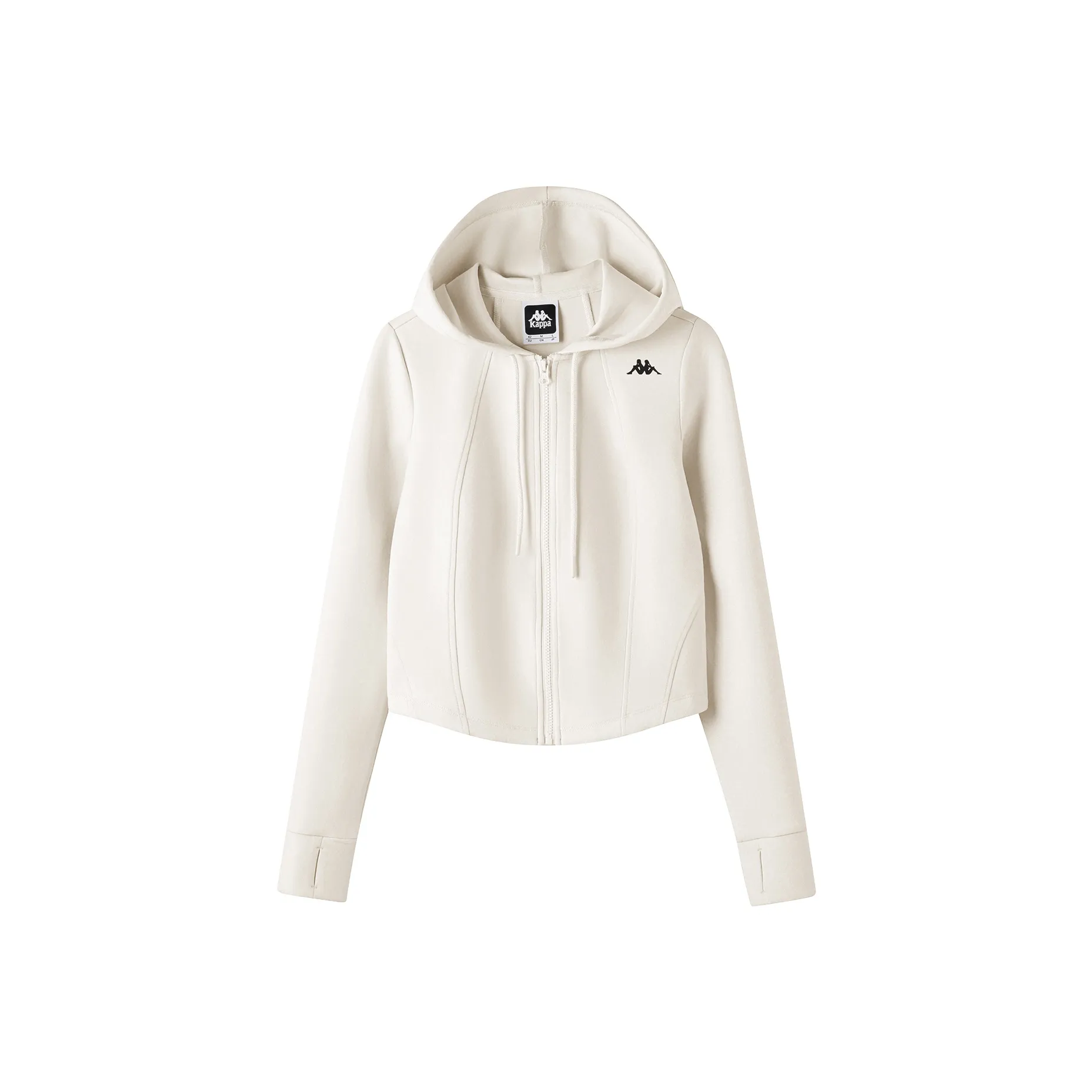 KAPPA Повседневный Укороченный Трикотажный Кардиган с Капюшоном Облегающий крой Спортивный Толстовка Женские