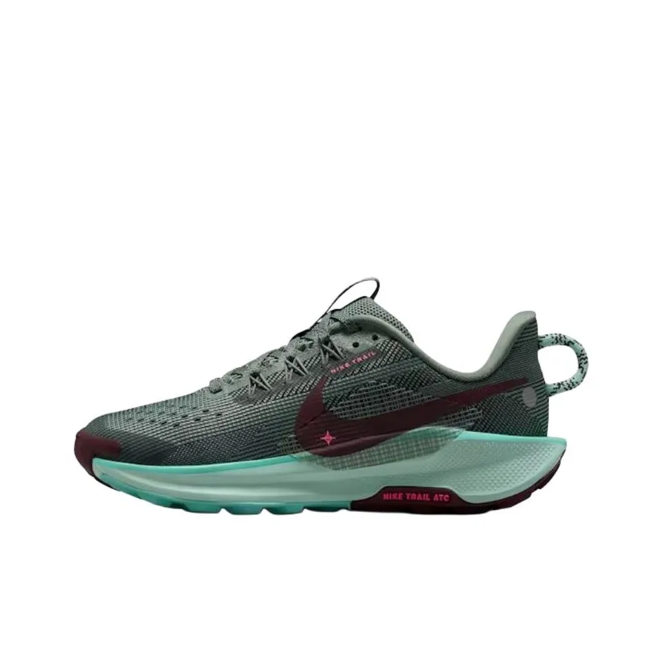 Nike Pegasus Trail 5 Low Топ Детские беговые кроссовки Глина Зеленый Подростки