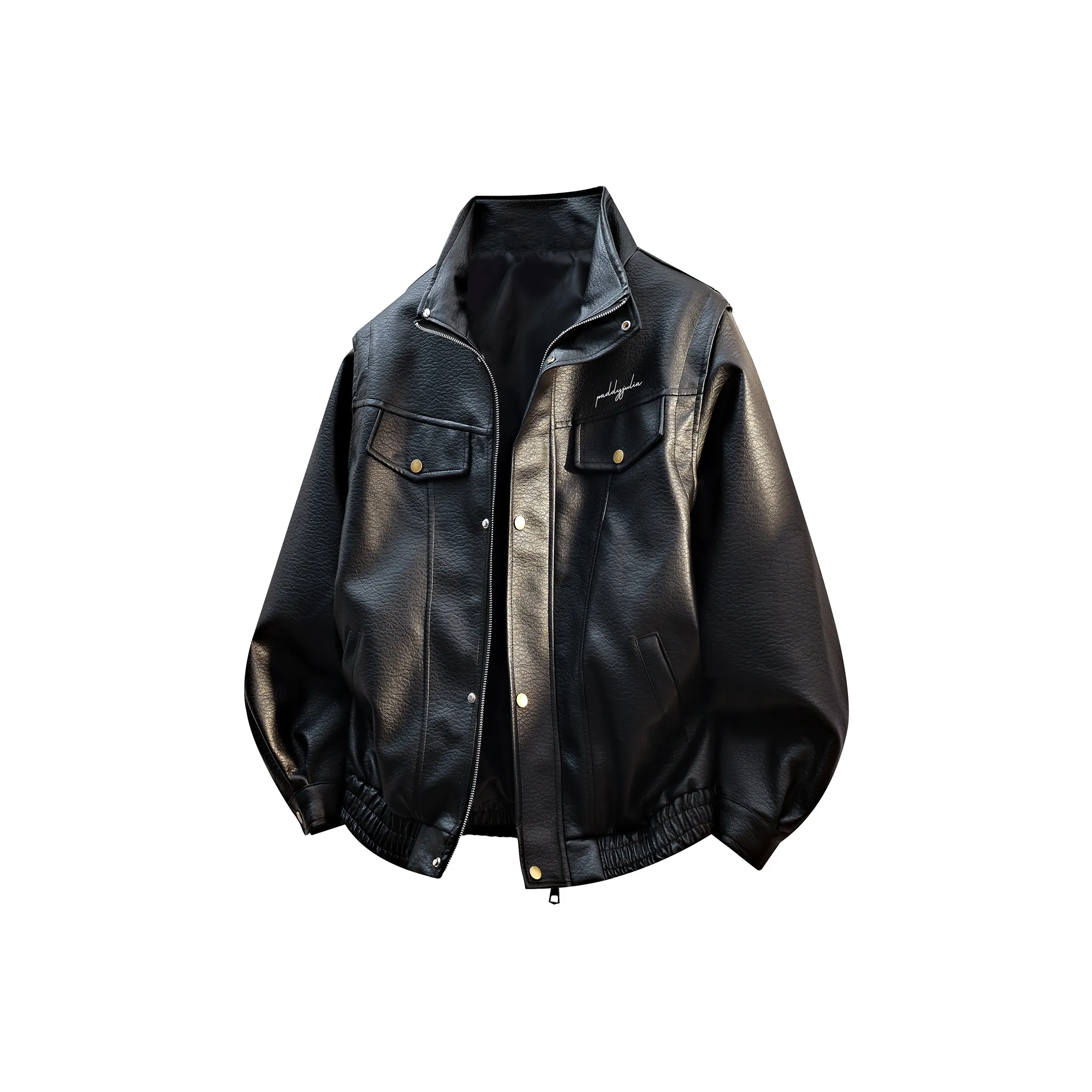 Paddy Julia Кожа Куртка Пальто Унисекс