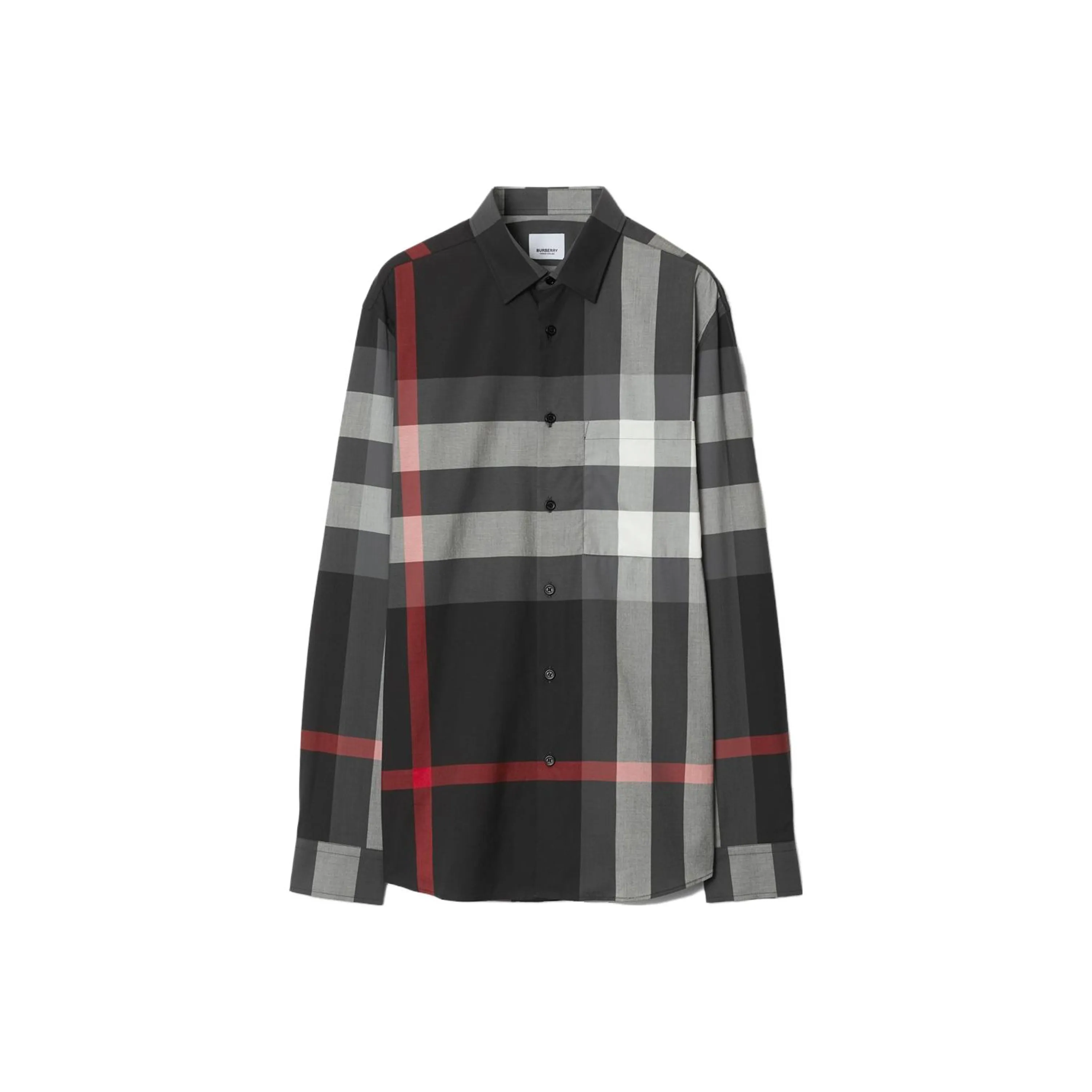 Burberry Check Хлопковая рубашка мужская цвет угольный
