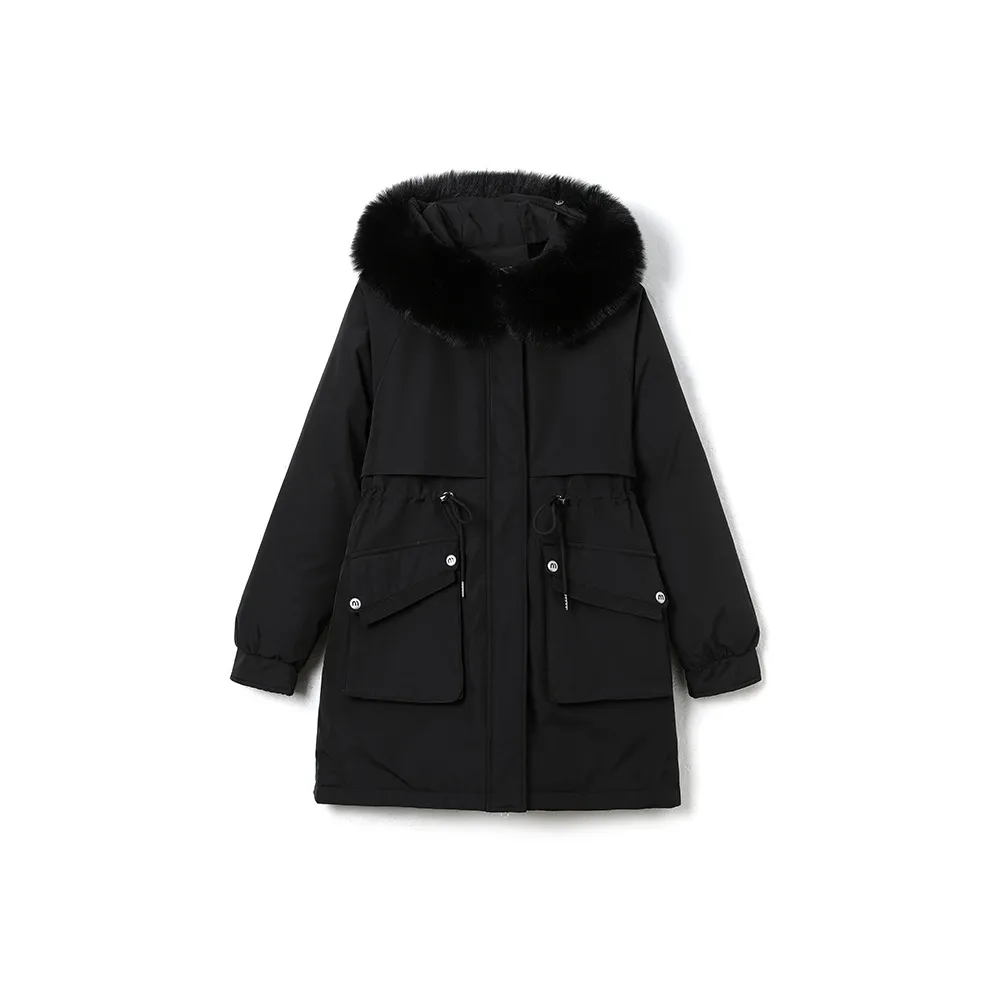 Kele Coco С капюшоном Утолщенный и с флисовой подкладкой ПАРКА Пальто Женское
