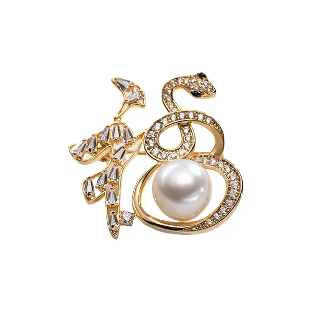 NUANTONG Золотой Покрытый Медный Броши Женские