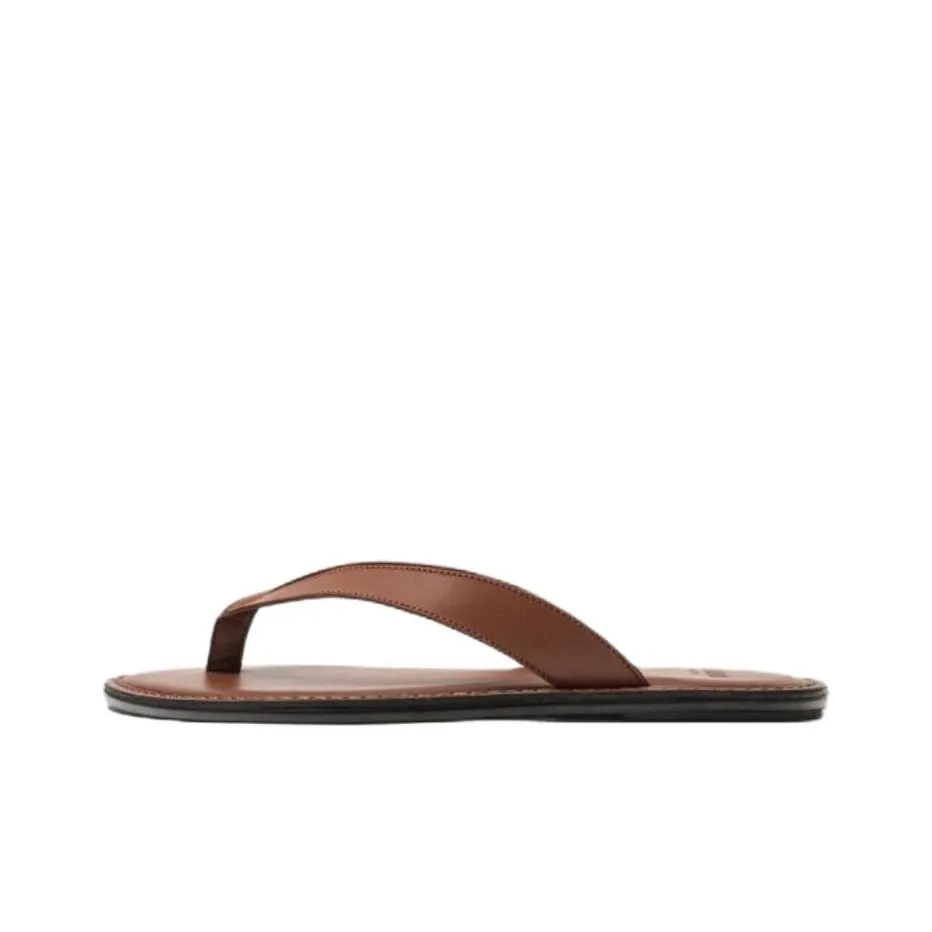 ZARA Резиновая подошва устойчивая к истиранию шлепанцы мужские коричневые