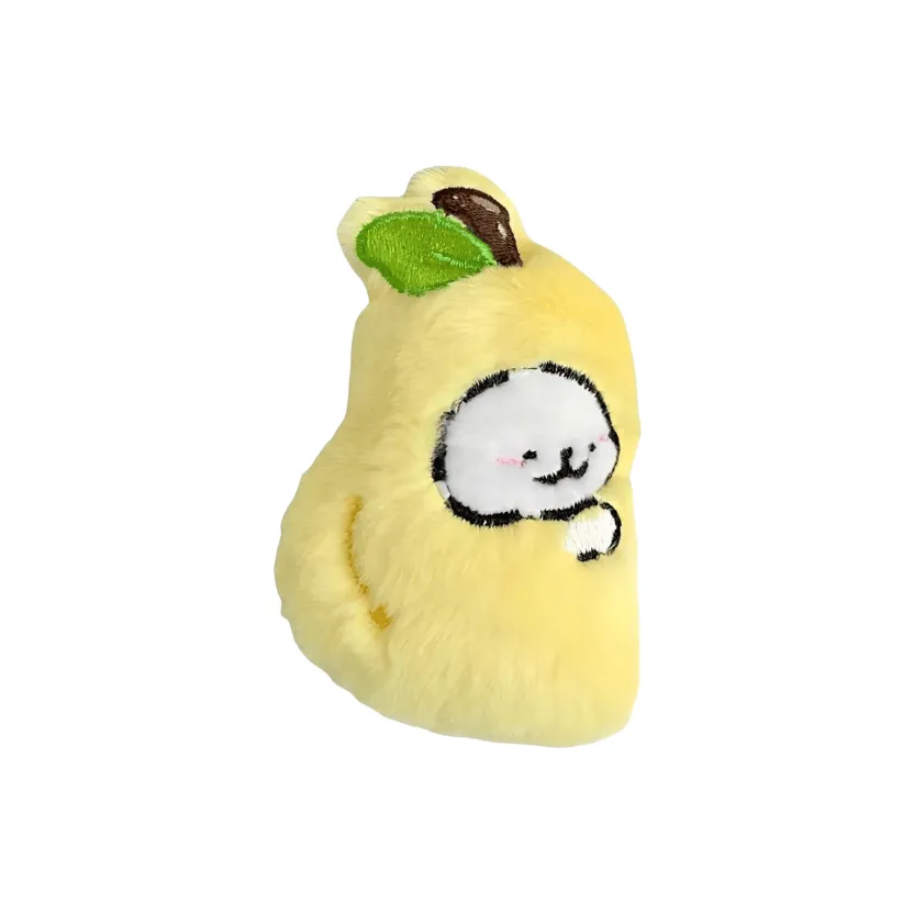 Yi Jia Ai Мультяшный Never Divided Груша Магнитный Белый щенок Фрукты Брелок Пара Кукла Плюшевый Подвеска 9,5 см Высота