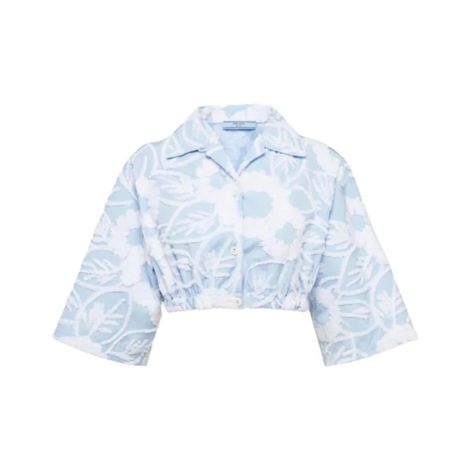 PRADA Светло-синий Женский Короткий Топ