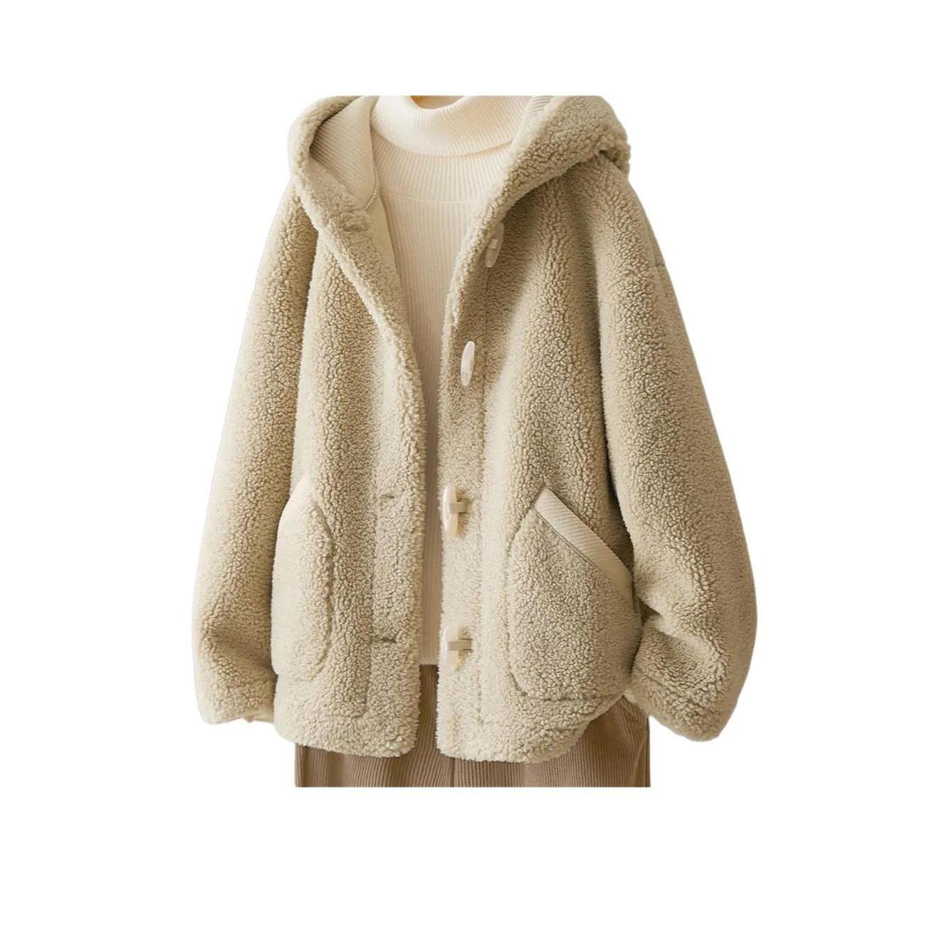 IHIMI Вельвет Feel Пальто Женское Матча Зеленый