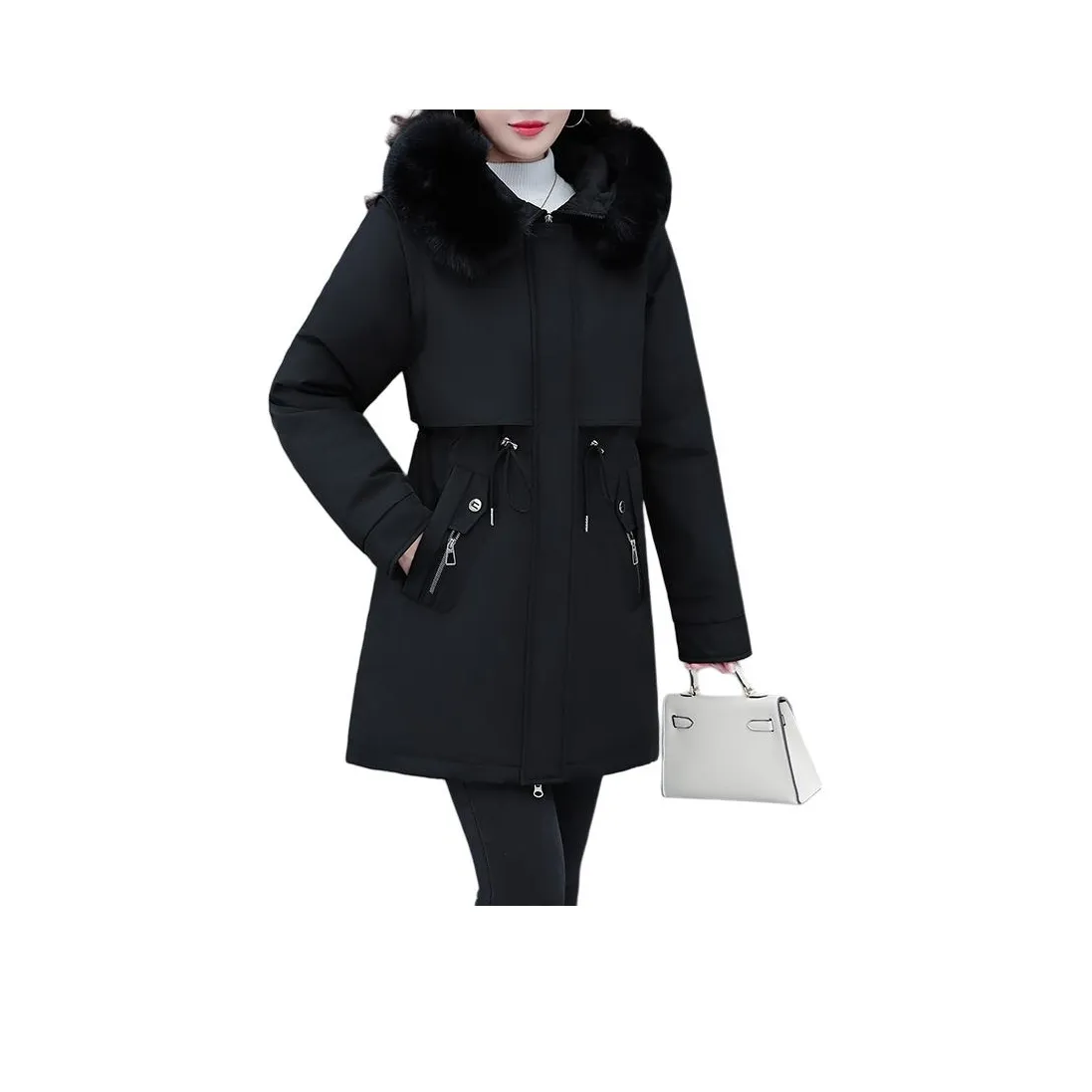 The Temptation Of The Muse Меховой воротник С капюшоном PARKA Пальто Женские