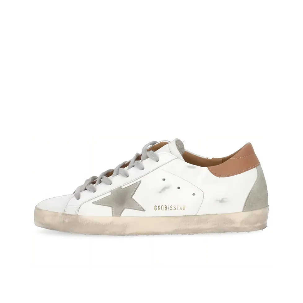 Golden Goose Super Star Skateboard Shoes Women's Low Top White Brown