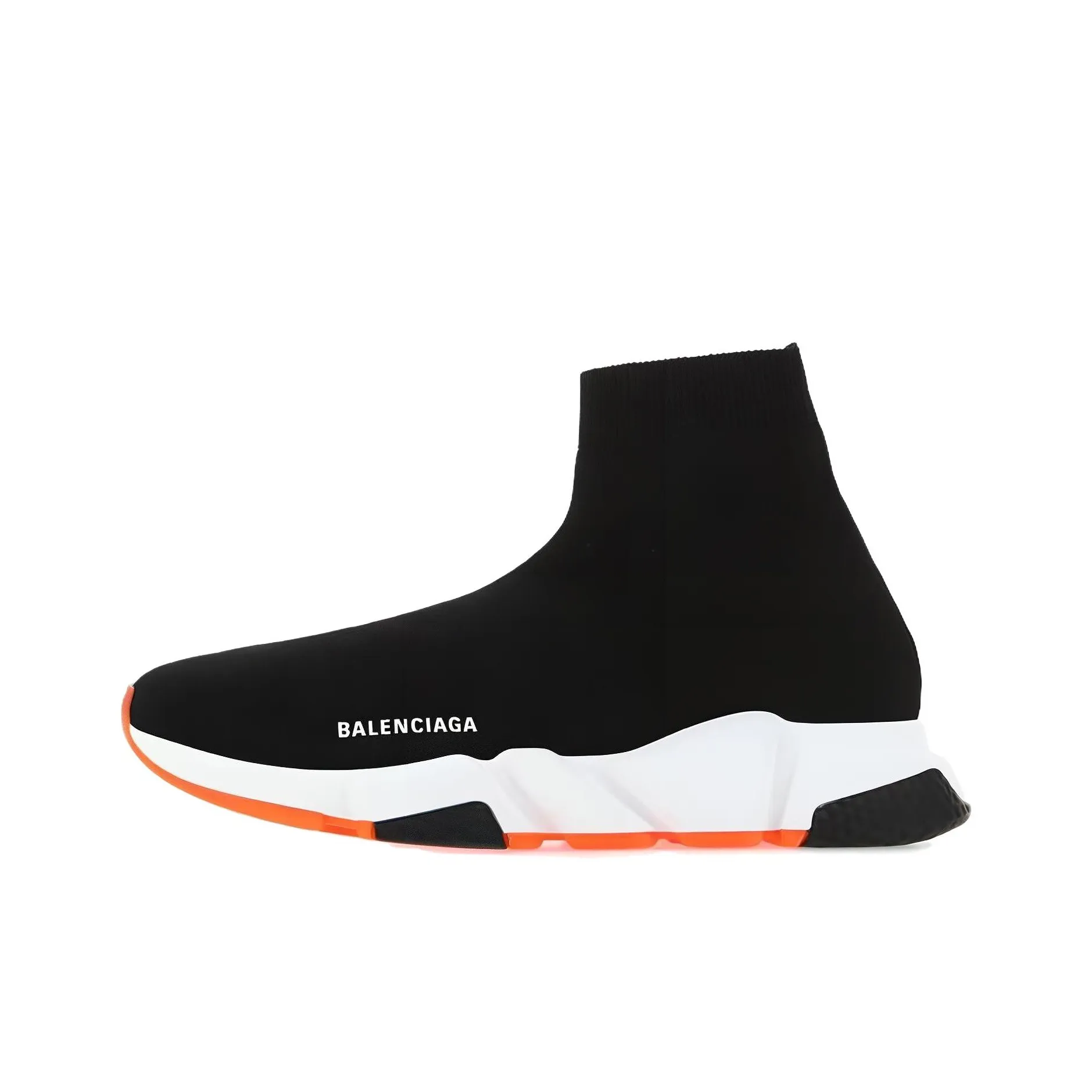 Balenciaga Speed Casual Shoes Men High Top Black/White