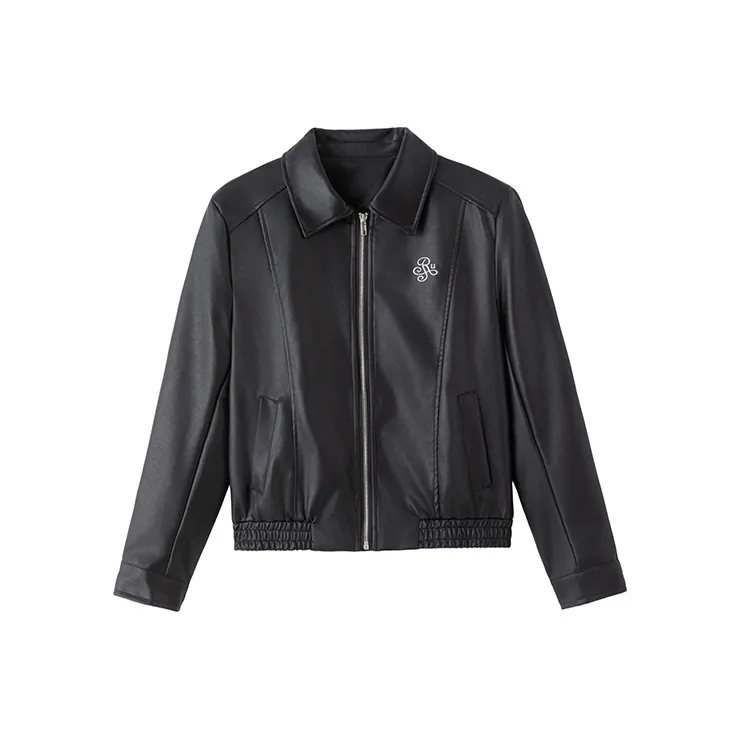 IKYOU Черные Женские Кожаные Куртки