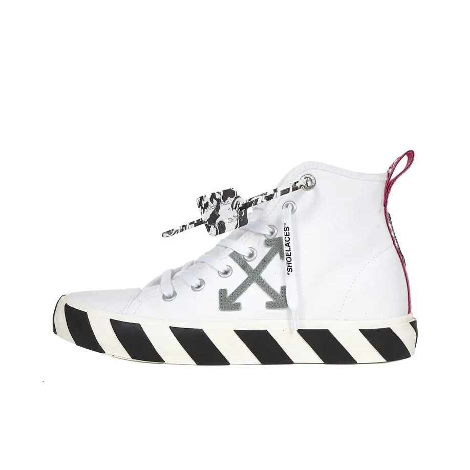 OFF WHITE Canvas Shoes Men Mid Top White
