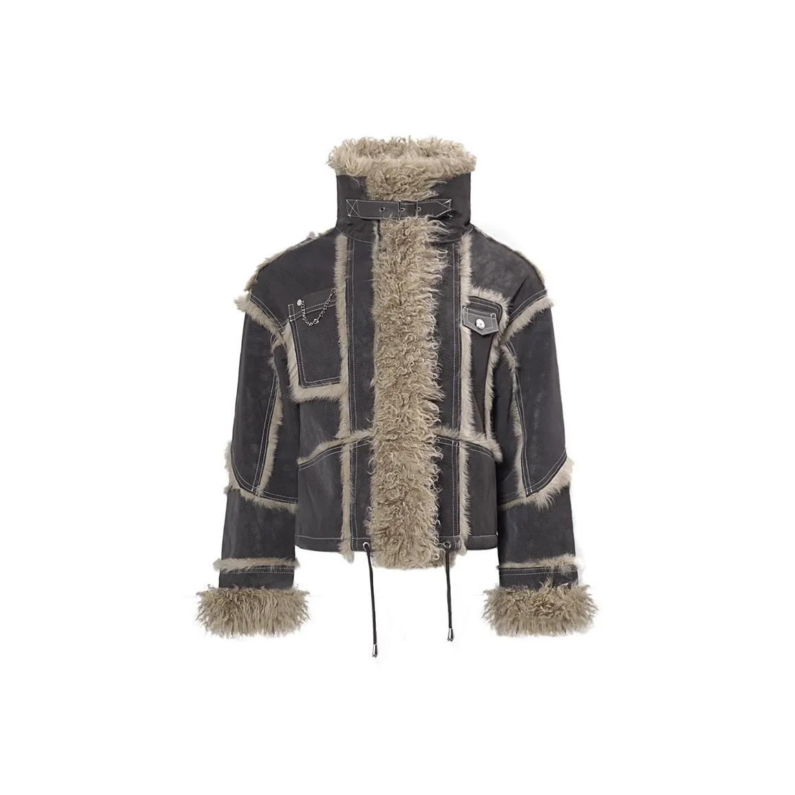 ONE T Темно-серый Женские Меховые изделия