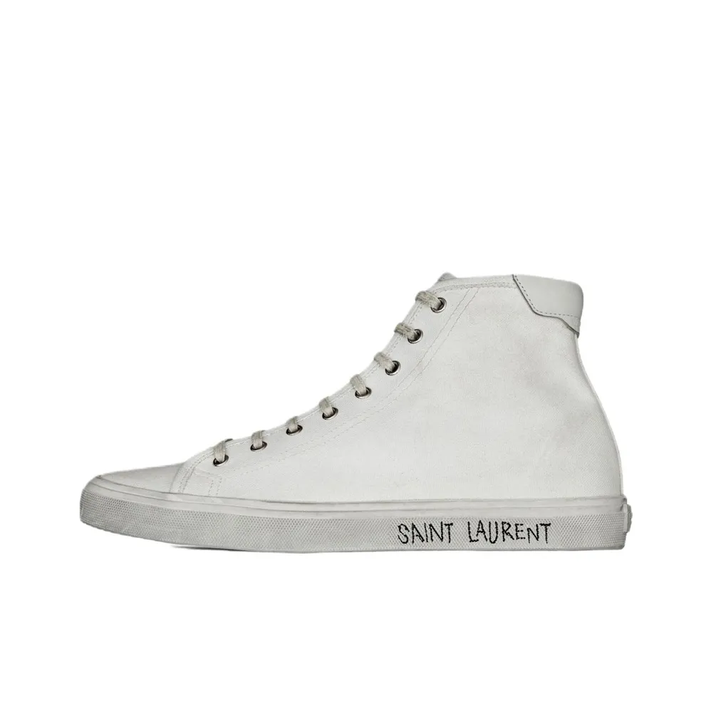 SAINT LAURENT Malibu Low Топ Стильные Скейтбординги Мужской Белый