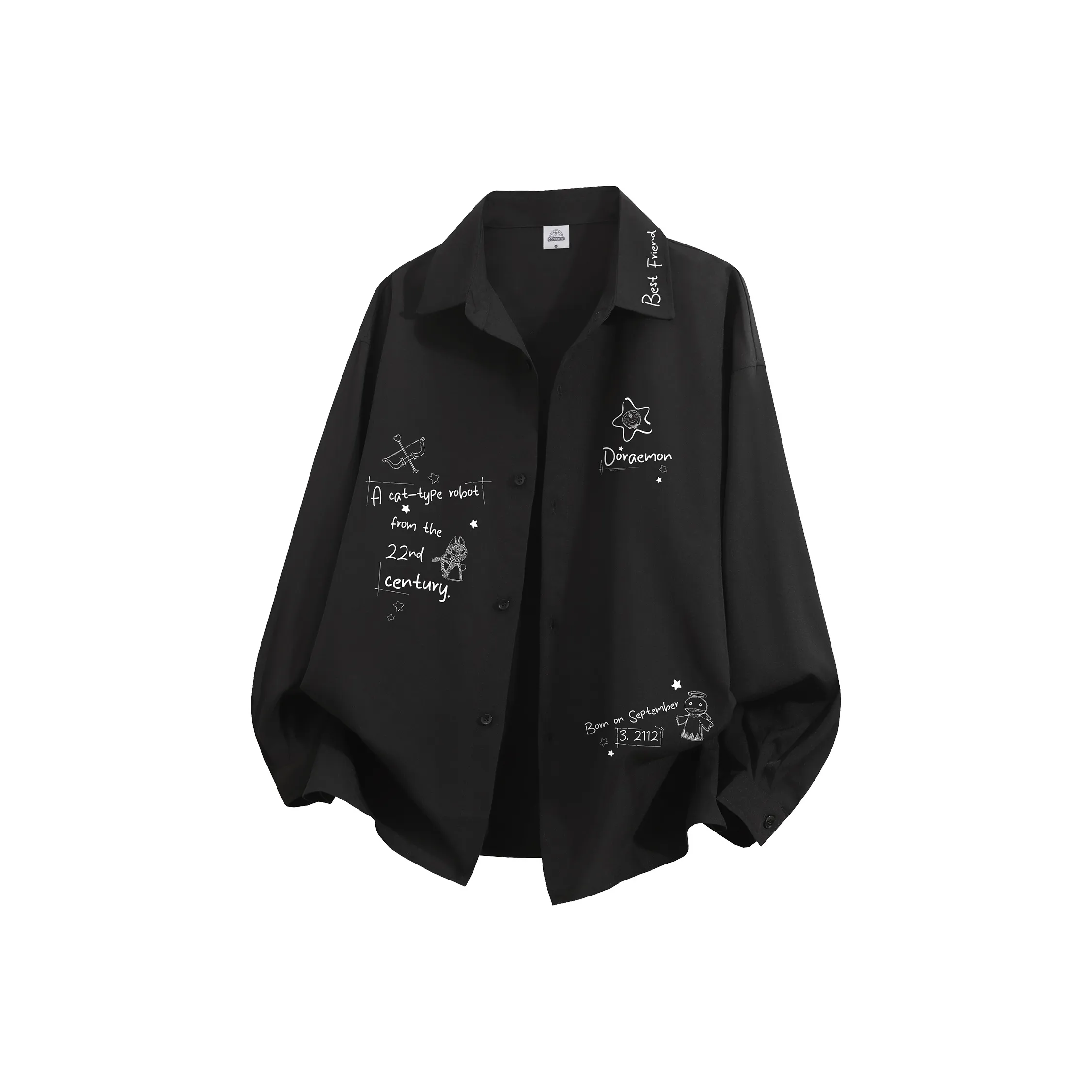 DoraemonA Длинный рукав рубашка унисекс