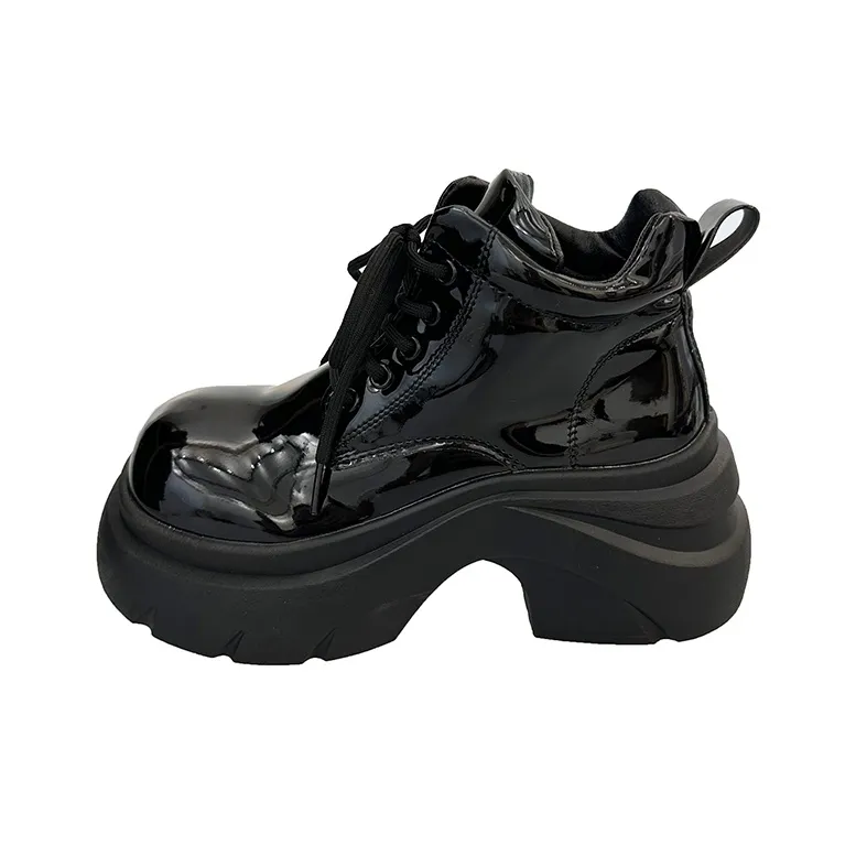 TELENT Кружево Вверх Толстый Высокий каблук Обувь без подкладки Женская