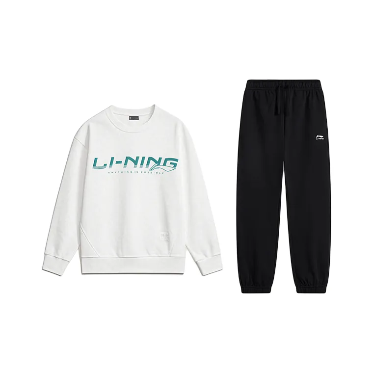LINING YOUNG Повседневная Спортивная Одежда 2 Предмета Комплект Стандартный Белый Черный Детский