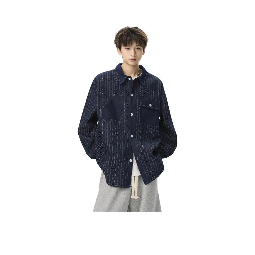 CariteSport Повседневный Свободный крой Длинный рукав Рубашка Мужская