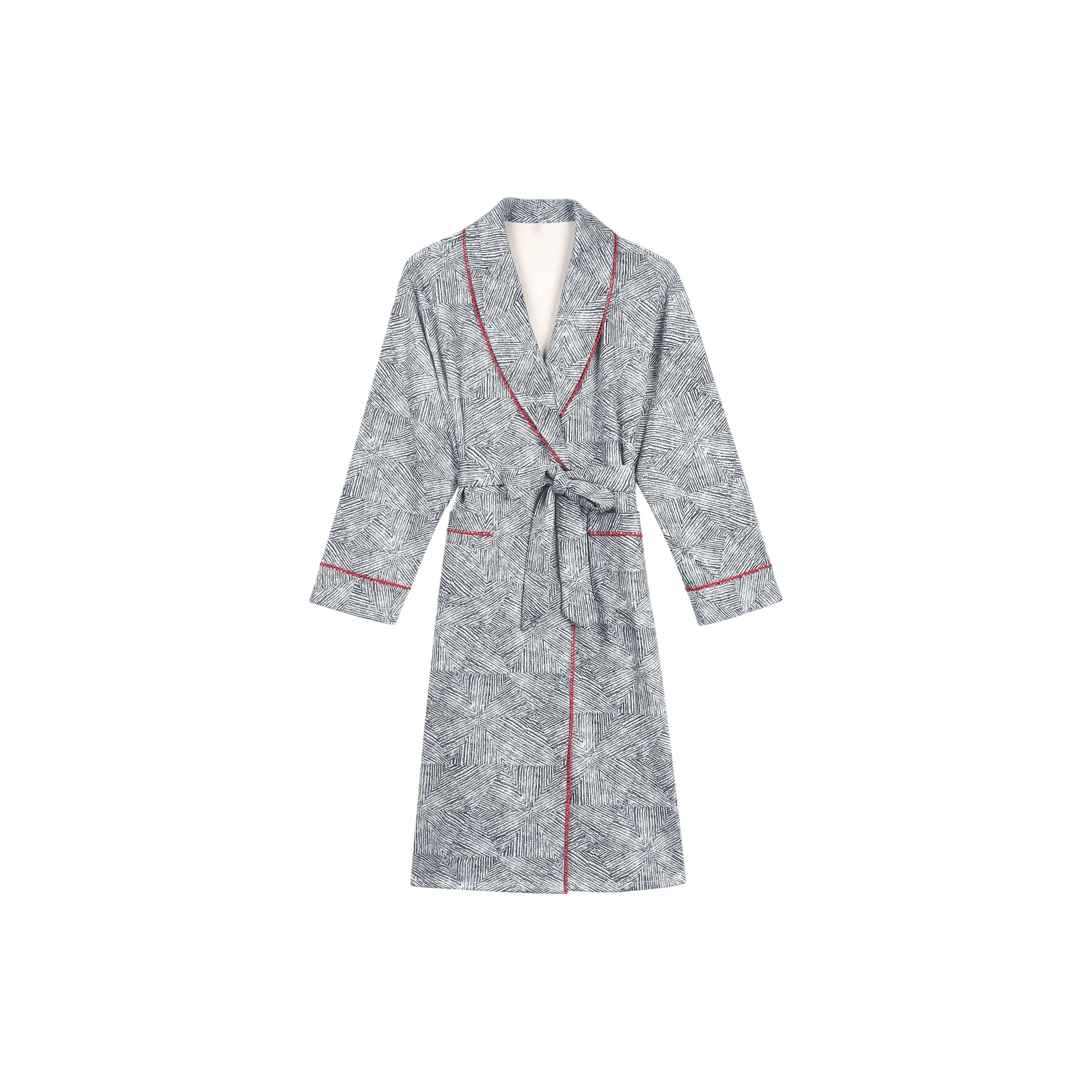 IIZZINI Синий Tile Узор Кружево Вверх Женские Сон Халат Женские Банные халаты