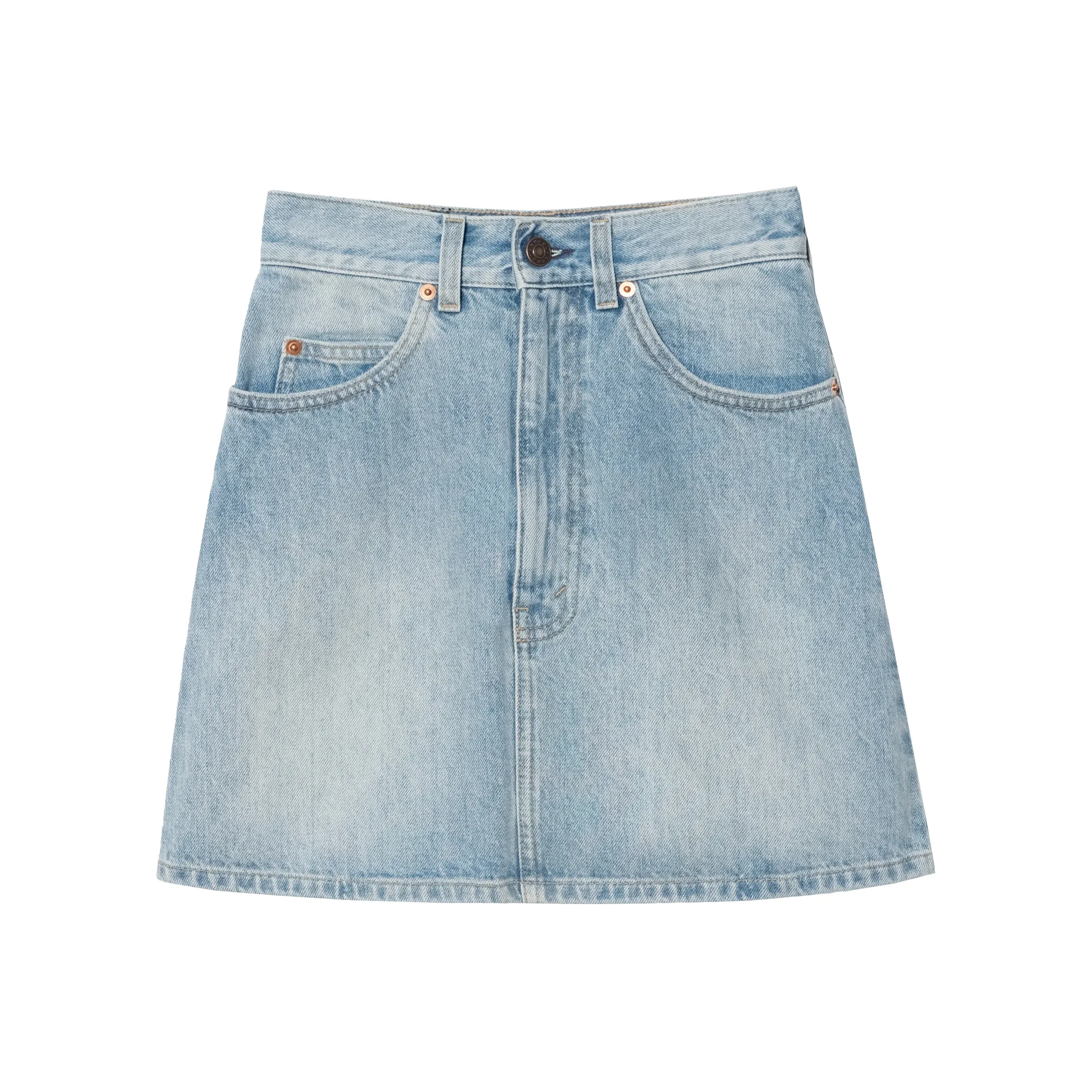 Doraemon X GUCCI Denim Short Skirts Women's Light Blue