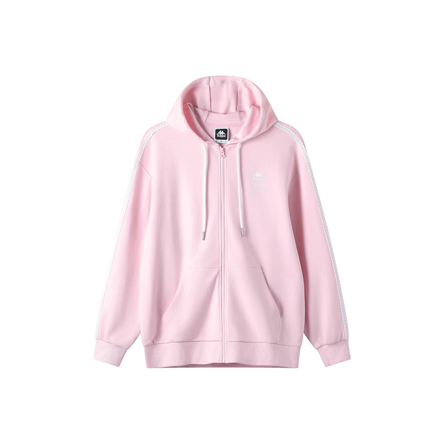 KAPPA Модный Повседневный Кардиган Кружево Рукав Трикотажная Ткань С капюшоном Спортивный Толстовка Женская