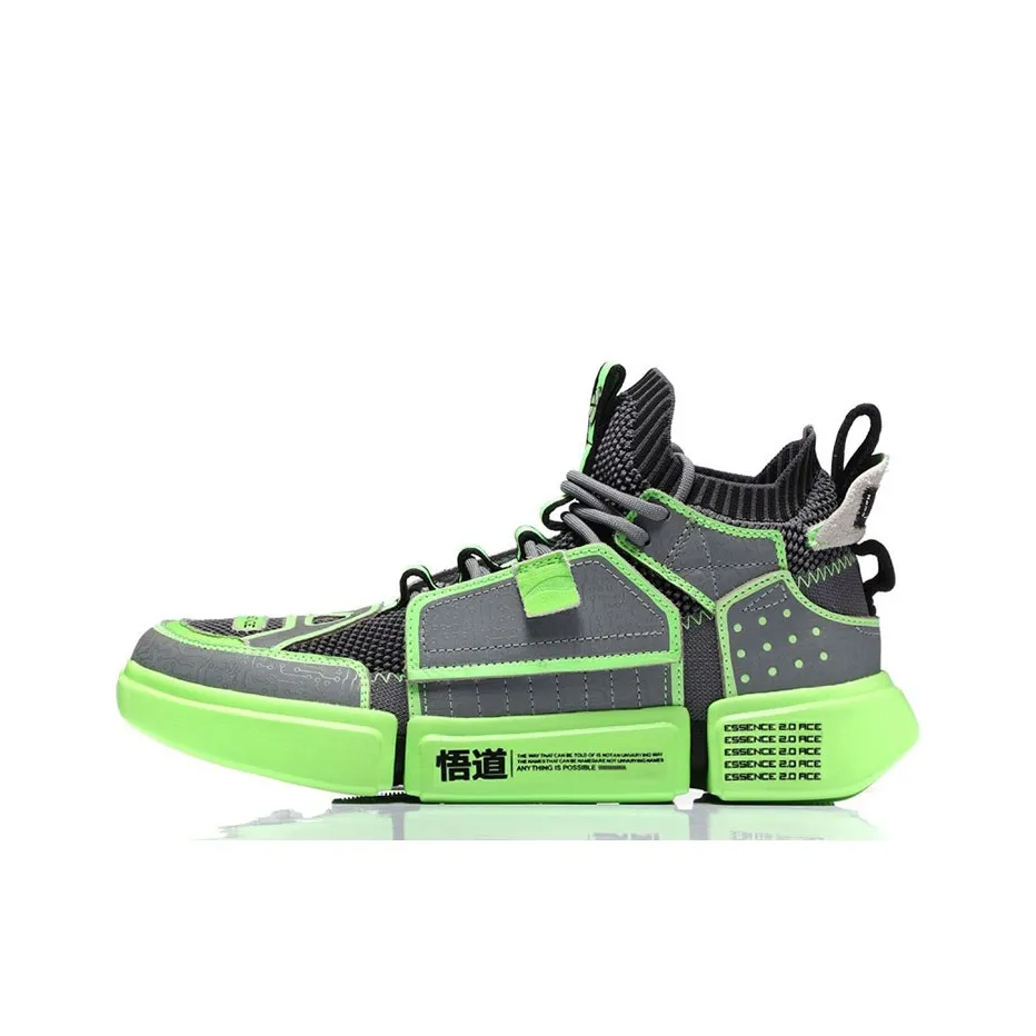 LiNing Essence ACE Vintage Basketball Shoes Men's Mid top Neon Green