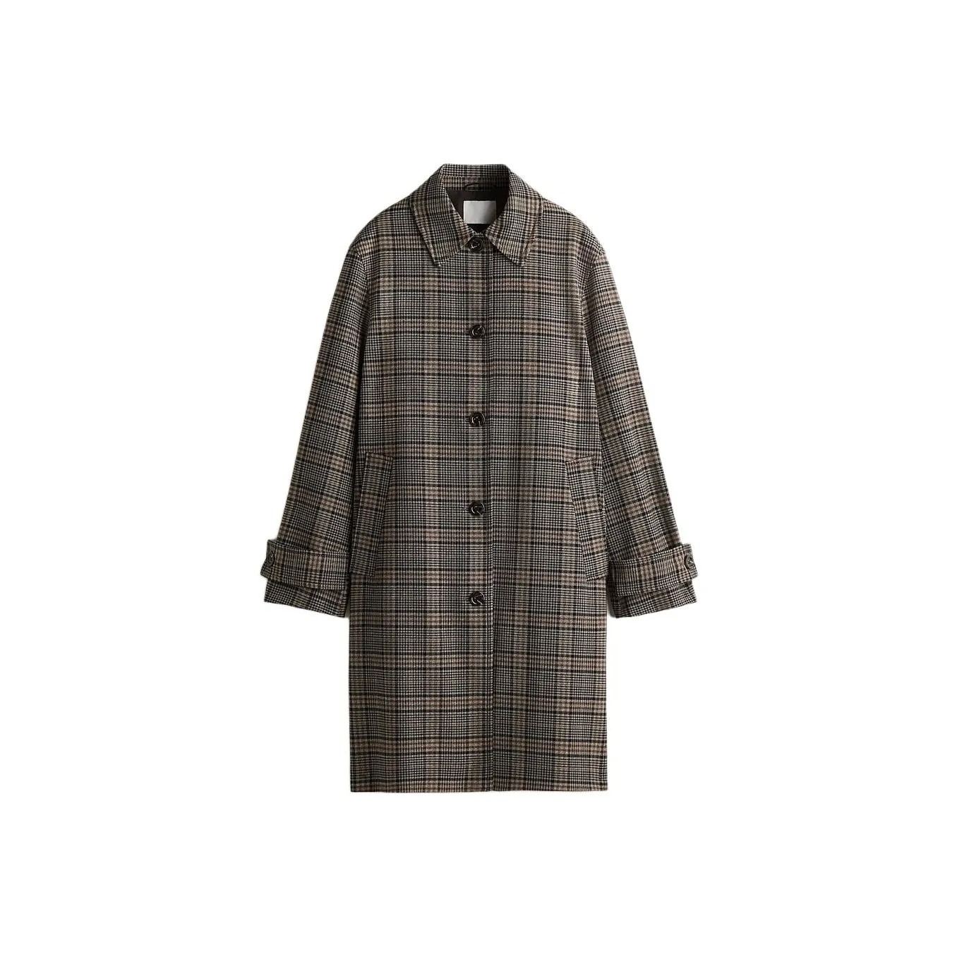 H M Темно-коричневый Клетка Женское пальто