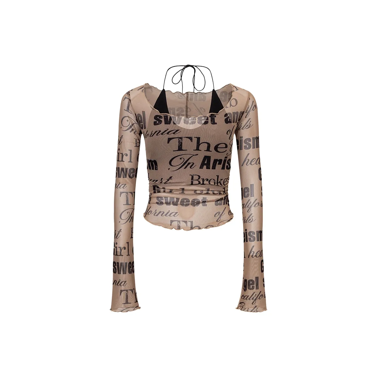 Ariseism Дизайн Sensitive Длинный рукав Т-рубашка для женщин Осенний внутренний топ женский