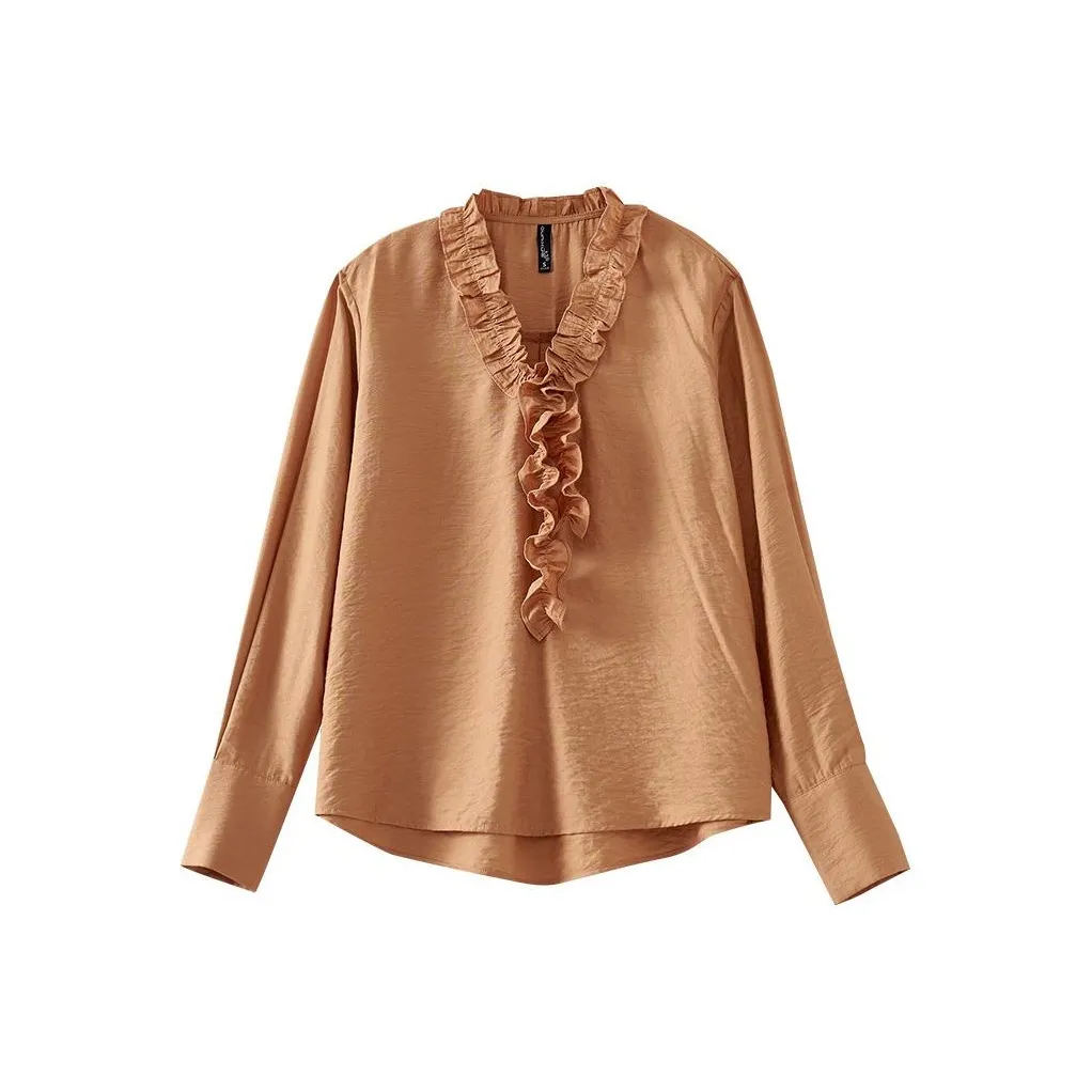 OUNIXUE Апельсин Женские Рубашки