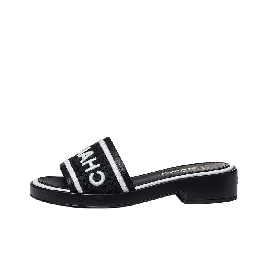 CHANEL Slide Slippers Women's Black