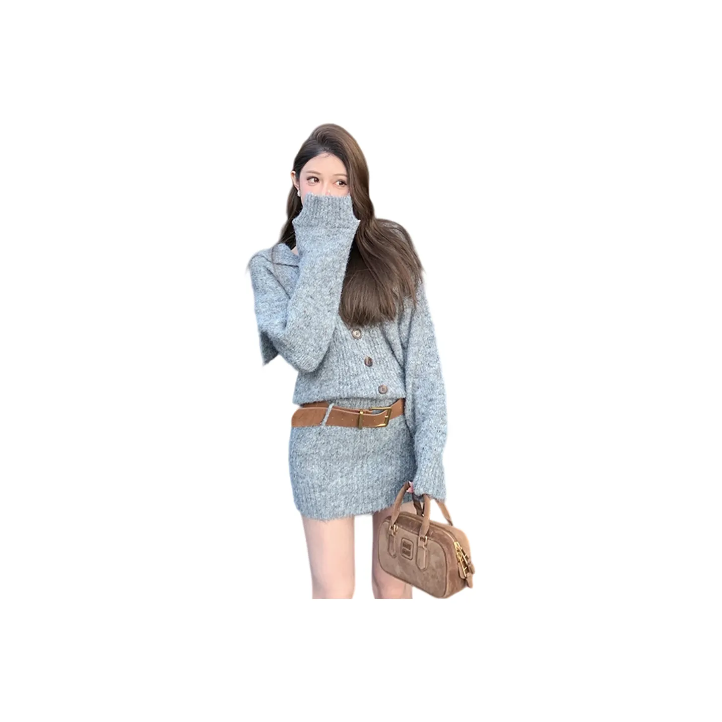 GRAYISMOON Длинное платье с длинными рукавами женское