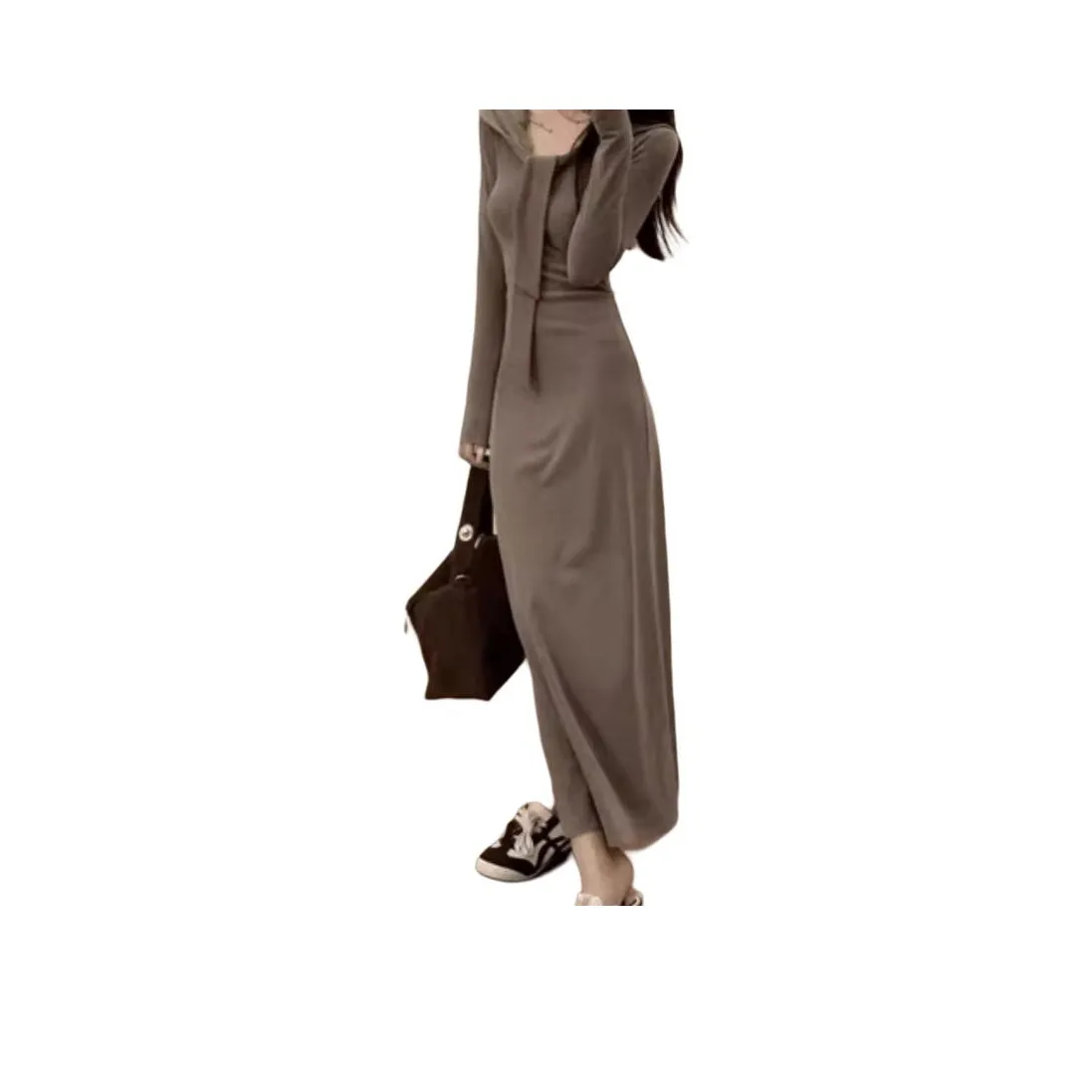 AHRTB Длинное платье с длинными рукавами женское