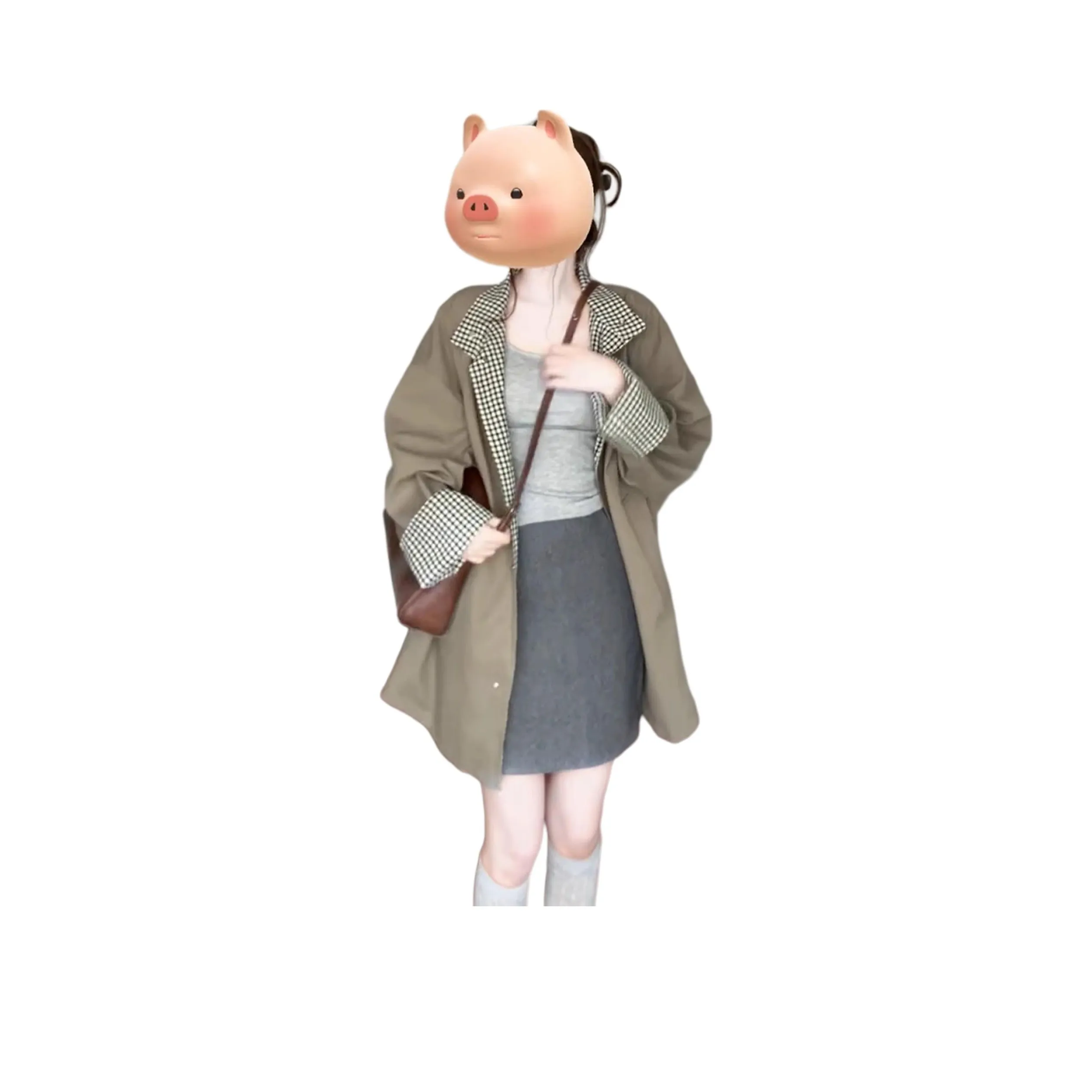 LADYXIEXIE Хаки Женское Пальто