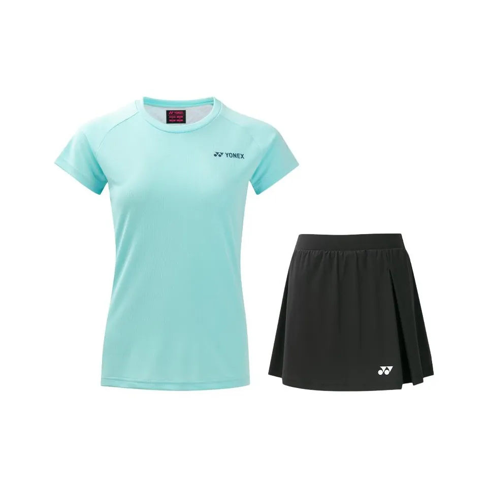 YONEX Комплекты (Бирюзовый топ + Черный низ) Женские Повседневные костюмы