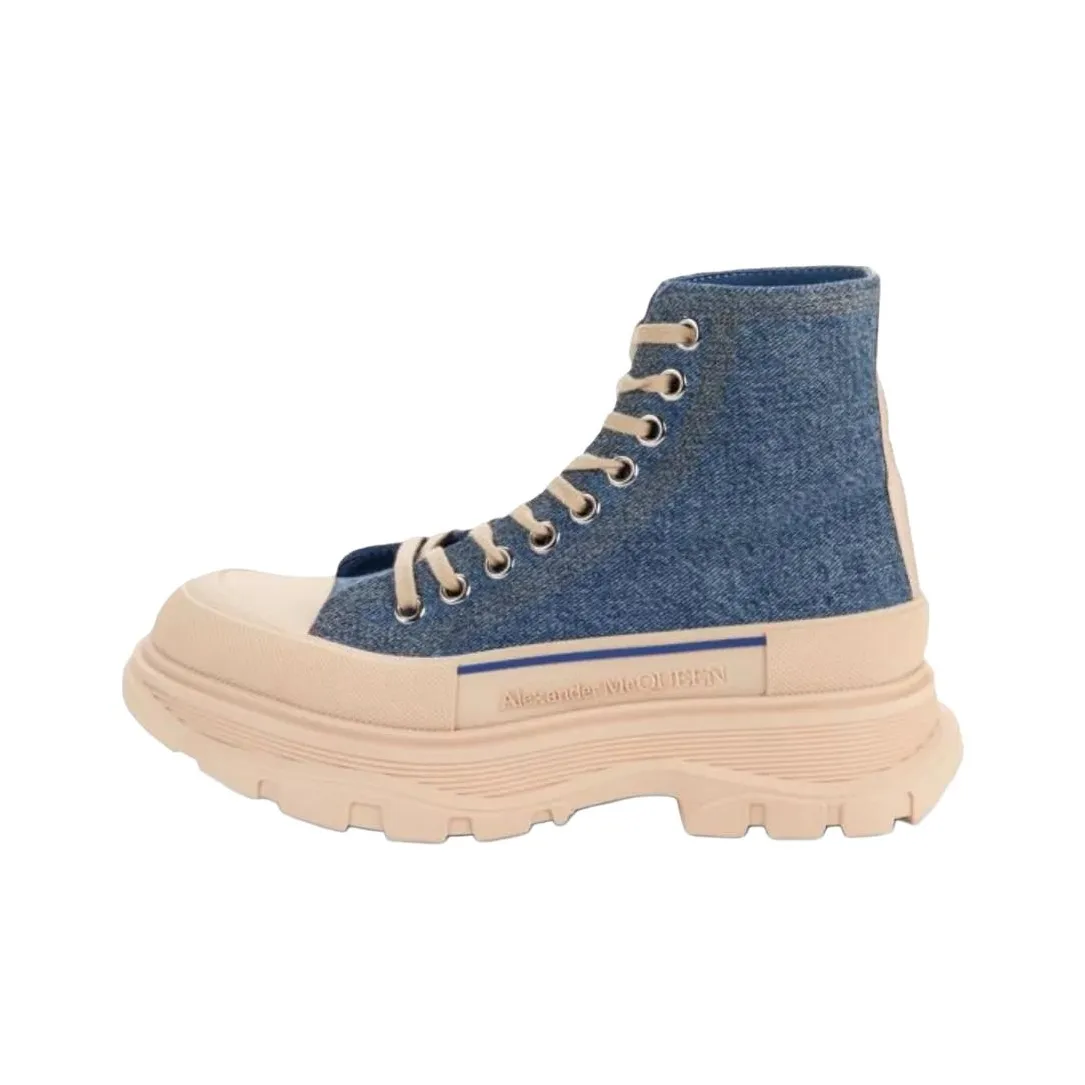 Alexander McQueen Короткий Мартин Ботинок Женские Синий