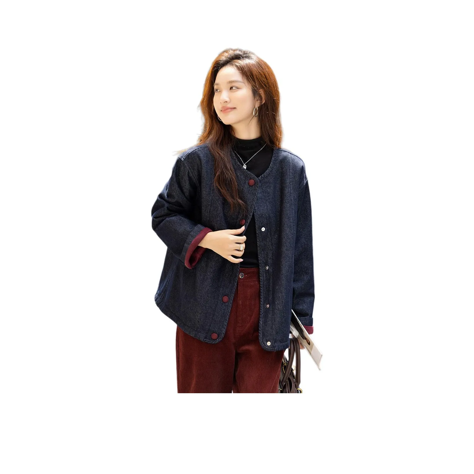 Dme Темный деним синий женский пуховик