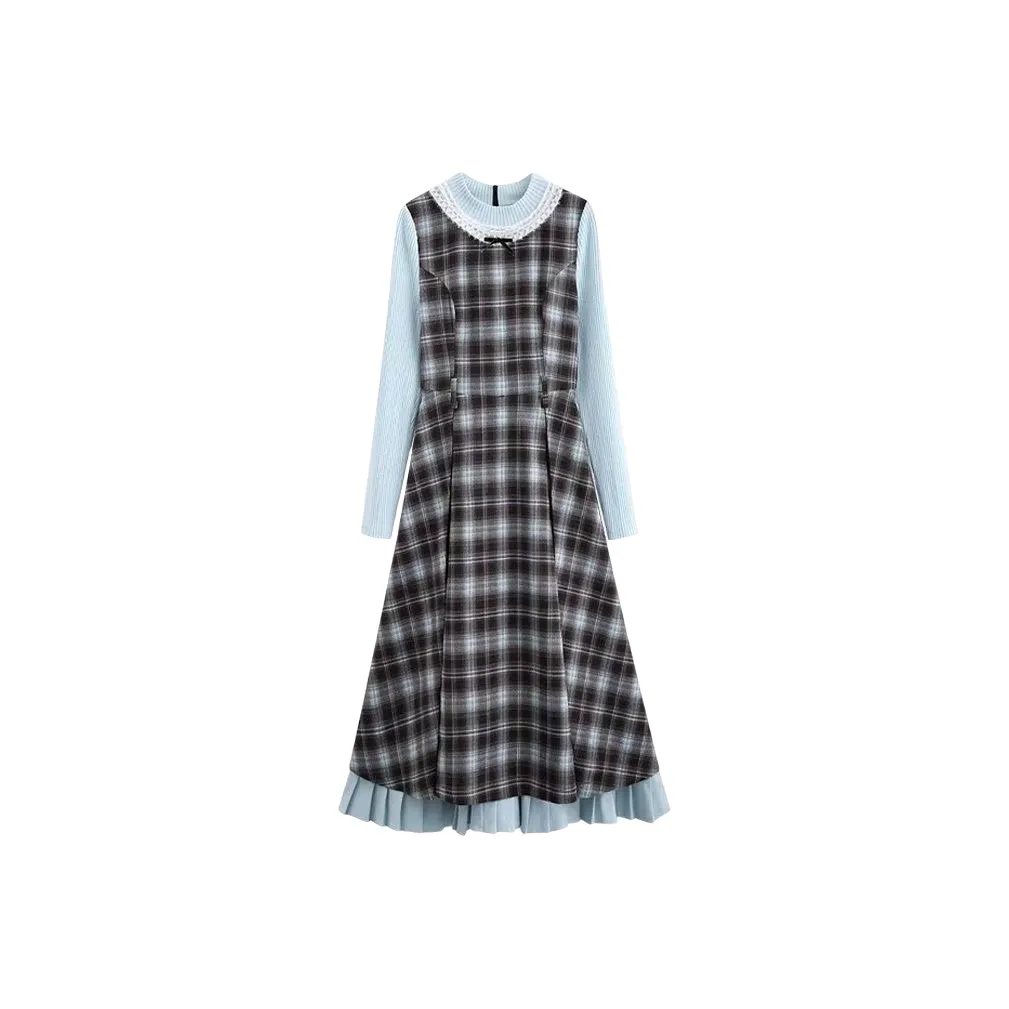 Wang Leshi Длинное платье с длинными рукавами женское