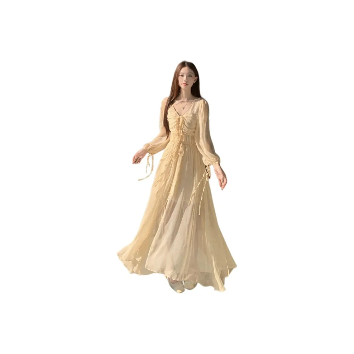 ZUKIZUKI Длинное платье с длинными рукавами женское