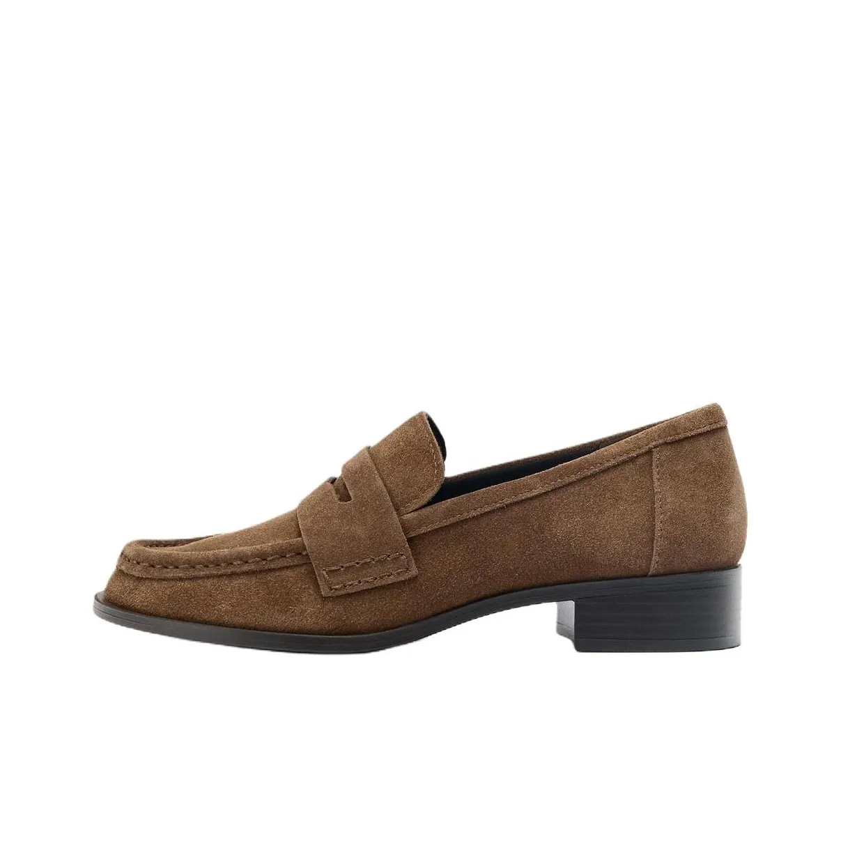 ZARA Лоферы 3 см Женские Темно-коричневый Желтый