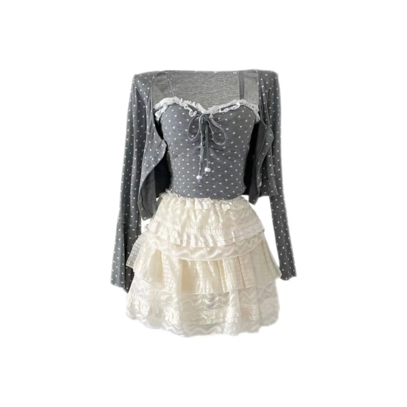 ACJL Топ Торт Короткая Юбка Трёхкомпонентный Комплект Petite Женский