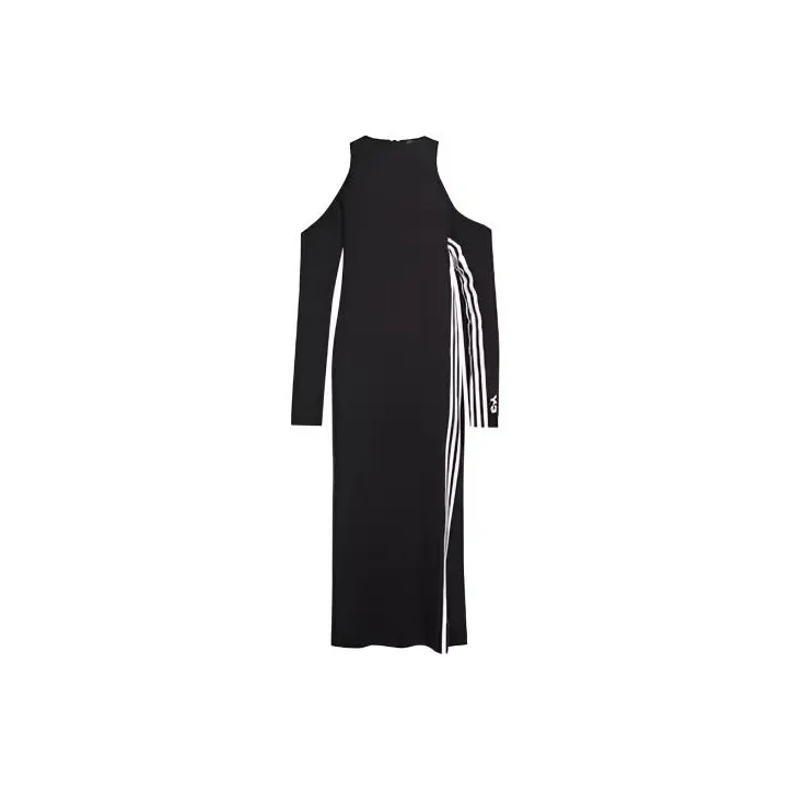 Y 3 Длинное платье с длинным рукавом женское черное